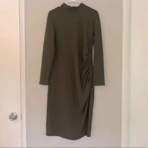 Chelsea28 High Neck Side Runched Midi Dress Size L